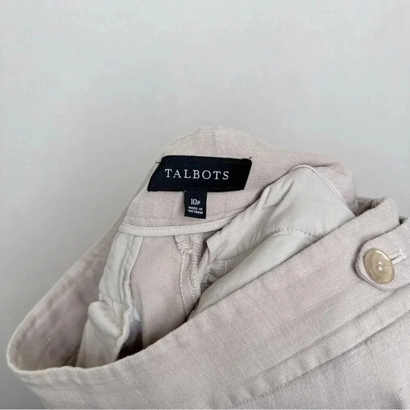Talbots Womens 10P Natural Linen  High Waist Wide Leg Trouser - Picture 8 of 12